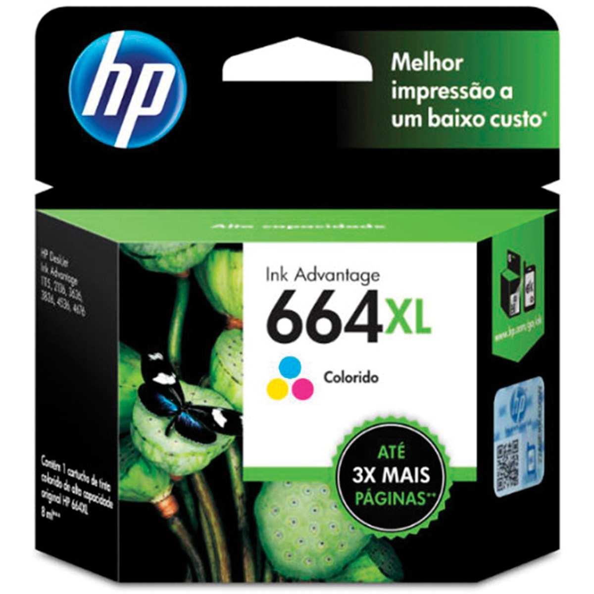 CARTUCHO ORIGINAL HP 664XL COLORIDO INK ADVANTAGE