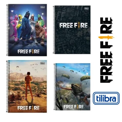 Caderno Brochura Tilibra Capa Dura 1/4 Free Fire 80 Folhas Item